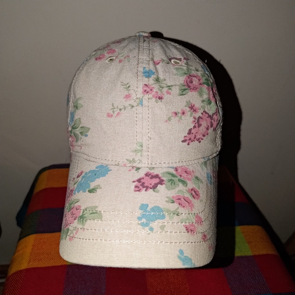 American Eagle Outfitters Floral Embroidered Eagle Logo Strapback Cap Hat View 2